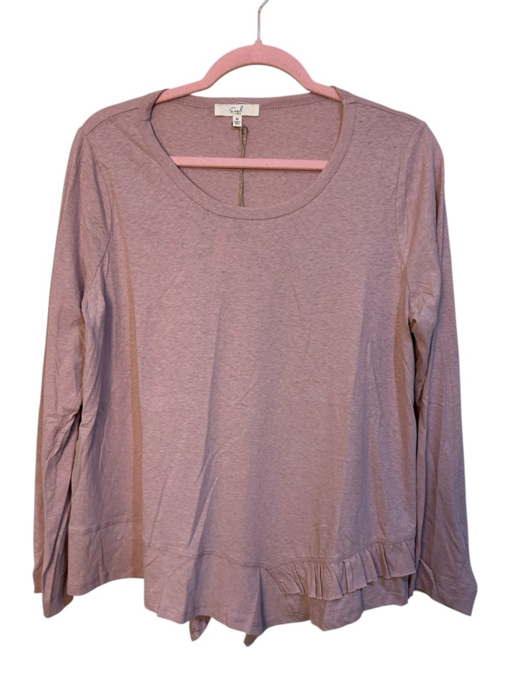 easel Lavender Long-Sleeve Ruffle Hem Top